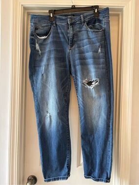 Judy Blue Midwash Blue Denim Jeans with Contrast Stitching Size 18w